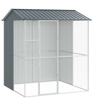 vidaXL Bird Cage Anthracite 215 x 210 x 247 cm Galvanised Steel