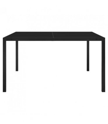 vidaXL Garden Table 130x130x72 cm Black Steel and Glass