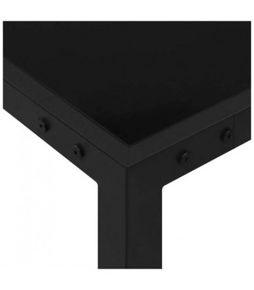 vidaXL Garden Table 130x130x72 cm Black Steel and Glass