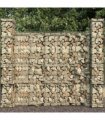vidaXL Gabion Baskets 3 pcs Galvanised Steel 25x25x197 cm