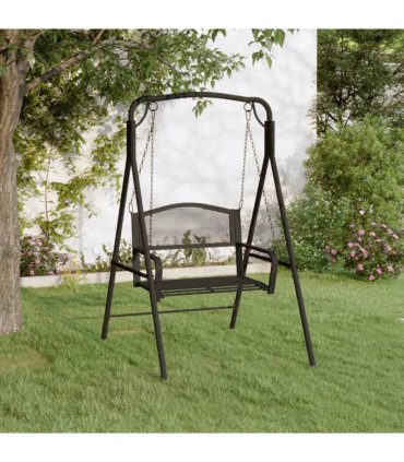 vidaXL Swing Bench | Black | Steel | Medium | Durable | Swing Bench