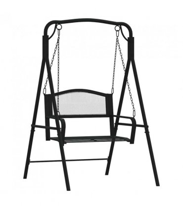 vidaXL Swing Bench | Black | Steel | Medium | Durable | Swing Bench