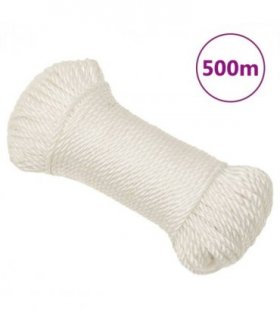 vidaXL Work Rope White 6 mm 500 m Polypropylene