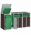 vidaXL Wheelie Bin Storage for Triple Bins Brown 216x81x115 cm Steel