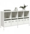 vidaXL Sideboard White 135x39x73.5 cm Cold-rolled Steel