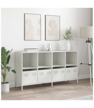 vidaXL Sideboard White 135x39x73.5 cm Cold-rolled Steel