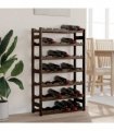 vidaXL Wine Rack for 42 Bottles Black Solid Wood Pine