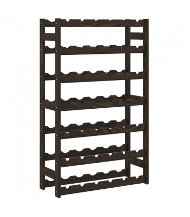 vidaXL Wine Rack for 42 Bottles Black Solid Wood Pine
