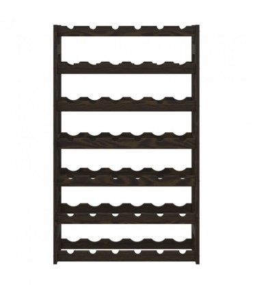 vidaXL Wine Rack for 42 Bottles Black Solid Wood Pine