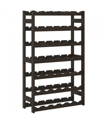 vidaXL Wine Rack for 42 Bottles Black Solid Wood Pine