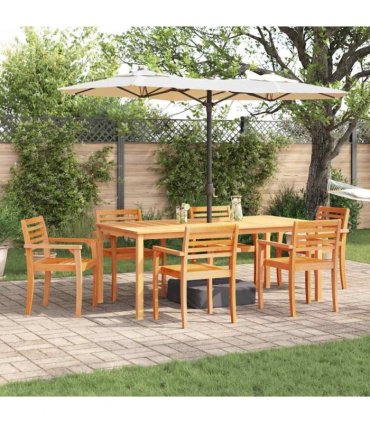 vidaXL Garden Dining Set 9 pcs Brown Solid Acacia Wood
