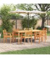 vidaXL Garden Dining Set 9 pcs Brown Solid Acacia Wood