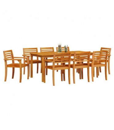vidaXL Garden Dining Set 9 pcs Brown Solid Acacia Wood