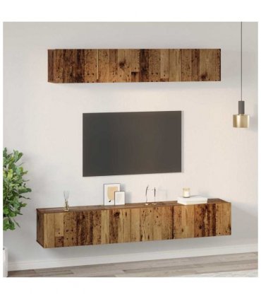 vidaXL TV Cabinet Set Wall-mounted 5 pcs Old Wood Engineered Wood