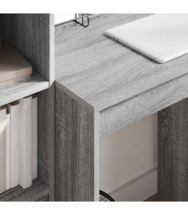 vidaXL Desk with Drawer with Shelf with Storage 2 pcs Grey Sonoma