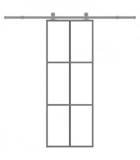 vidaXL Sliding Door with Hardware Set 76x205 cm ESG Glass&Aluminium