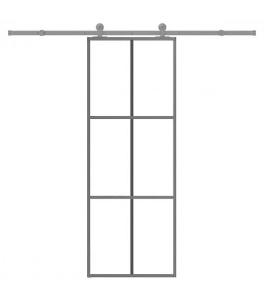 vidaXL Sliding Door with Hardware Set 76x205 cm ESG Glass&Aluminium