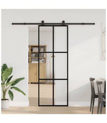 vidaXL Sliding Door with Hardware Set 76x205 cm ESG Glass&Aluminium