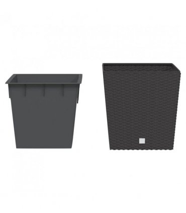 vidaXL Planter with Removable Inner Brown 21 / 32 L PP Rattan