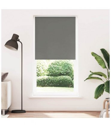 vidaXL Roller Blind Blackout Grey 110x210 cm Fabric Width 105.7 cm Polyester