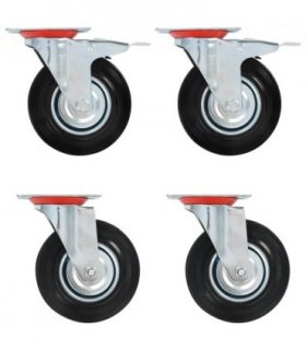 vidaXL Swivel Casters 4 pcs 125 mm