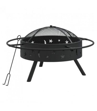 vidaXL Fire Pit with Poker 70 cm XXL Steel