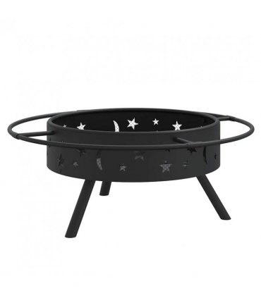 vidaXL Fire Pit with Poker 70 cm XXL Steel