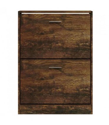 vidaXL Shoe Cabinet Smoked Oak 59x17x81 cm Engineered Wood