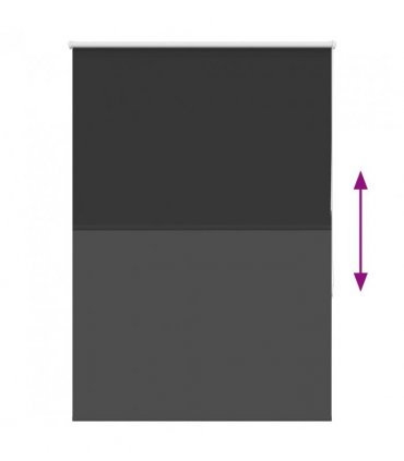 vidaXL Roller Blind Blackout Black 95x130 cm Fabric Width 90.7 cm Polyester