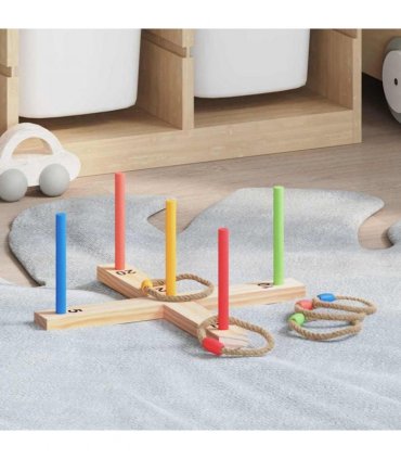 vidaXL Ring Toss Game Set Multicolour 41 x 41 x 16 cm Solid Pine Wood