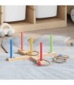 vidaXL Ring Toss Game Set Multicolour 41 x 41 x 16 cm Solid Pine Wood