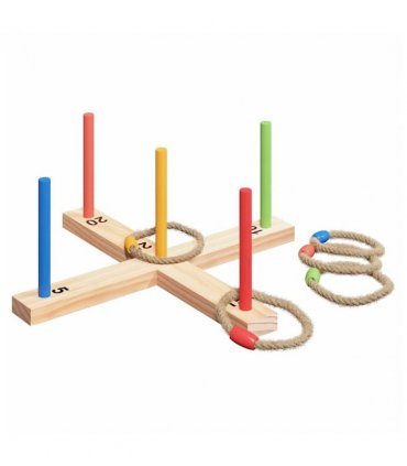 vidaXL Ring Toss Game Set Multicolour 41 x 41 x 16 cm Solid Pine Wood