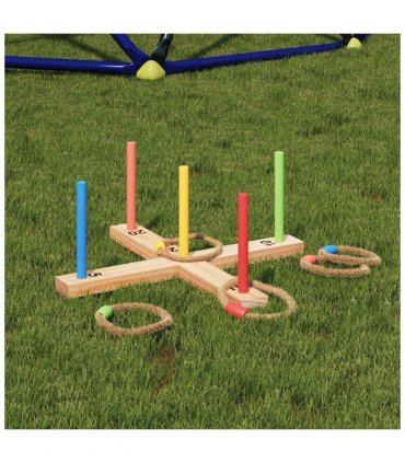 vidaXL Ring Toss Game Set Multicolour 41 x 41 x 16 cm Solid Pine Wood