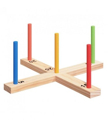 vidaXL Ring Toss Game Set Multicolour 41 x 41 x 16 cm Solid Pine Wood