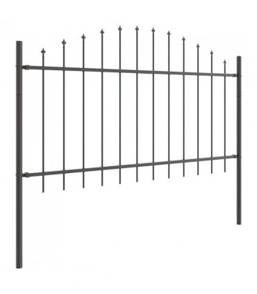 vidaXL Garden Fence 2 pcs Grey 170 x 140 cm Powder-Coated Steel