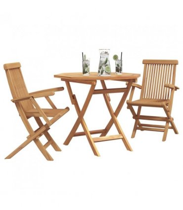 vidaXL Garden Dining Set 3 pcs Brown Solid Acacia Wood