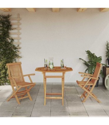 vidaXL Garden Dining Set 3 pcs Brown Solid Acacia Wood