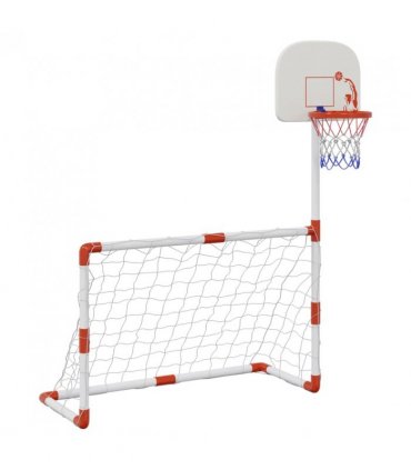 vidaXL Children's Football and Basketball Set with Balls 98x50x70 cm