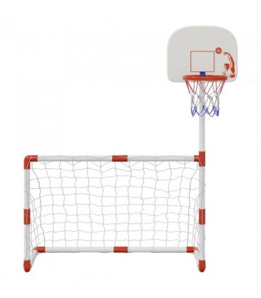 vidaXL Children's Football and Basketball Set with Balls 98x50x70 cm