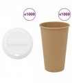 vidaXL Paper Coffee Cups with Lids 1000 pcs 16oz 400ml