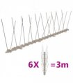 vidaXL 2-row Plastic Bird & Pigeon Spikes Set of 6 3 m