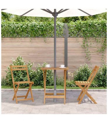 vidaXL Folding Garden Table 60x60x75 cm Solid Acacia Wood