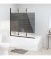 vidaXL Foldable Shower Enclosure 3 Panels 130x130 cm ESG Black