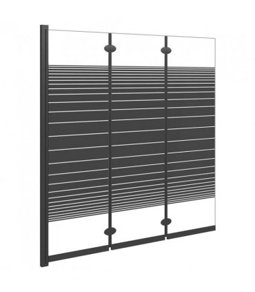vidaXL Foldable Shower Enclosure 3 Panels 130x130 cm ESG Black