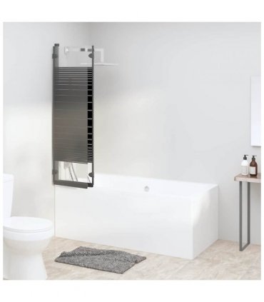 vidaXL Foldable Shower Enclosure 3 Panels 130x130 cm ESG Black