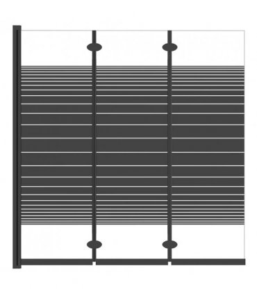 vidaXL Foldable Shower Enclosure 3 Panels 130x130 cm ESG Black