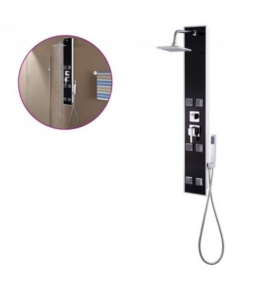 vidaXL Shower Panel Unit Glass 18x42.1x120 cm Black