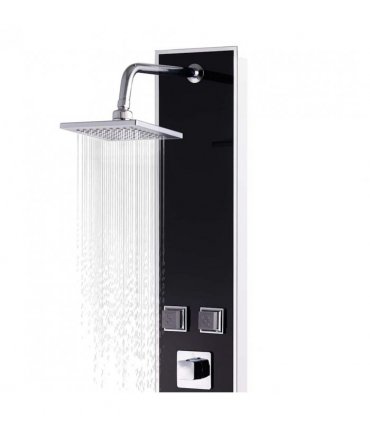 vidaXL Shower Panel Unit Glass 18x42.1x120 cm Black