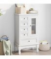 vidaXL Cabinet | White | MDF and Pinewood | Medium | Storage Cabinet