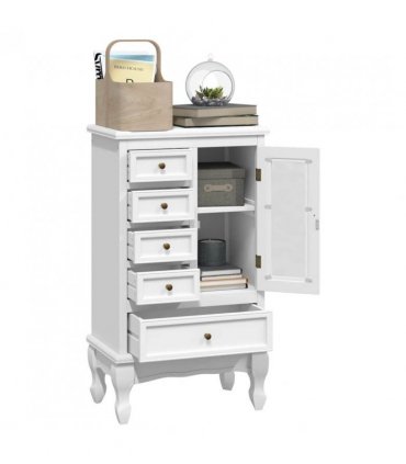 vidaXL Cabinet | White | MDF and Pinewood | Medium | Storage Cabinet